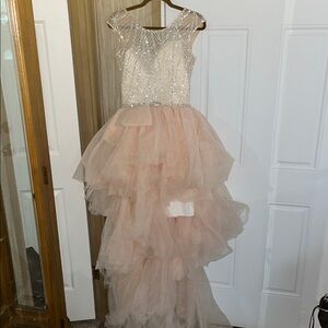 Elegant Pink Layered Kids Dress